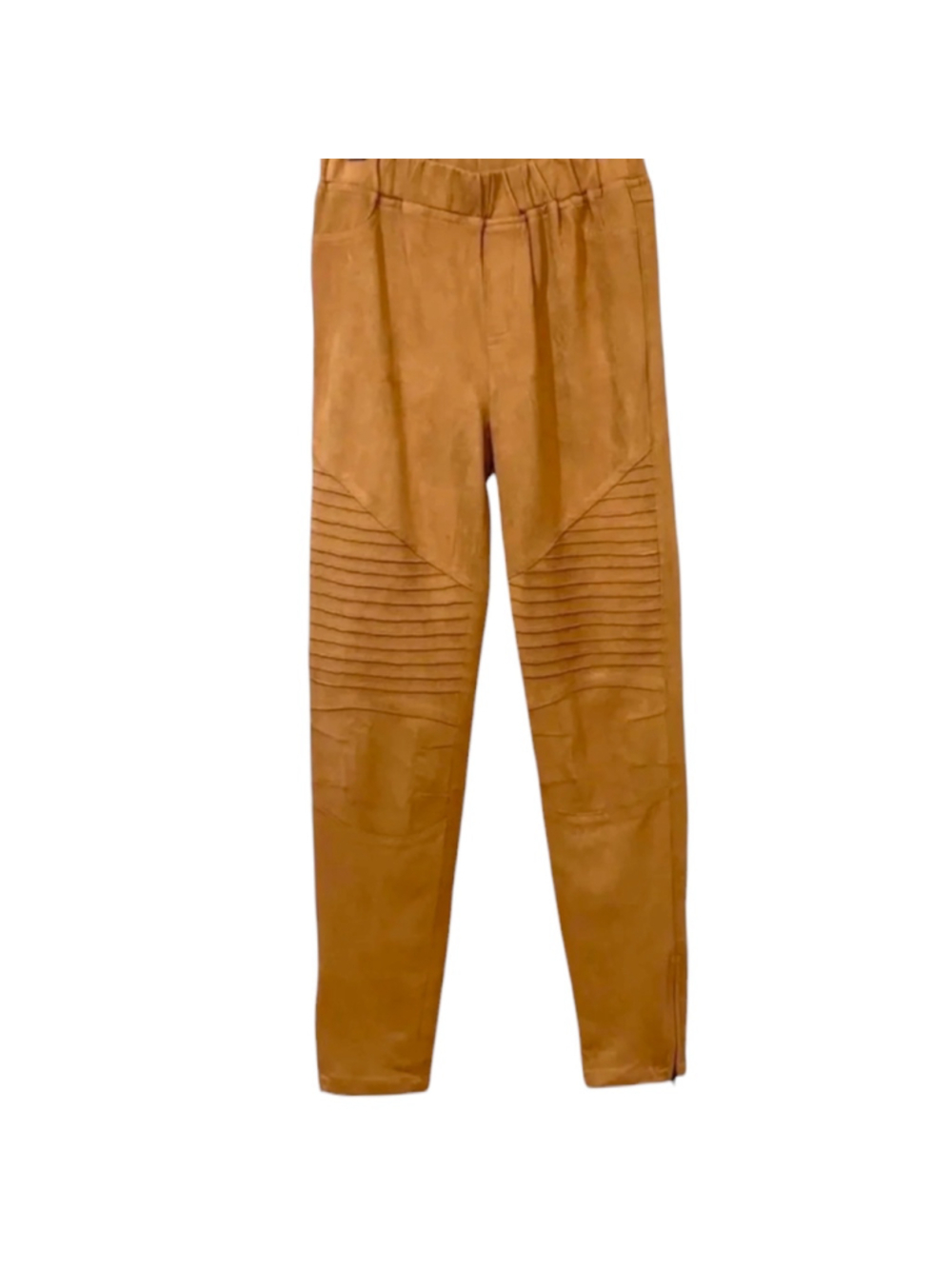 Women's Umgee Size Large Faux Suede Moto Jeggings Pants Walnut